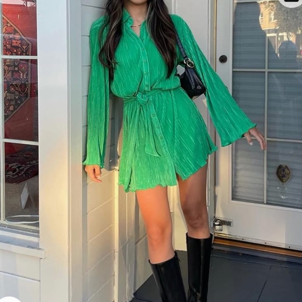 Pleated mini dress